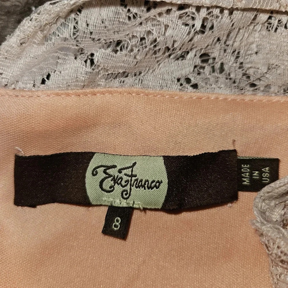 Eva Franco Sugarberry Sequin Lace Mini Dress Size 8 Blush Pink Hand-Embellished - Picture 16 of 16